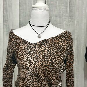 New York & Company Animal Print Blouse